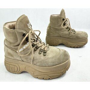 Naked Wolfe Wicked Taupe Suede Boots Womens 8 Read